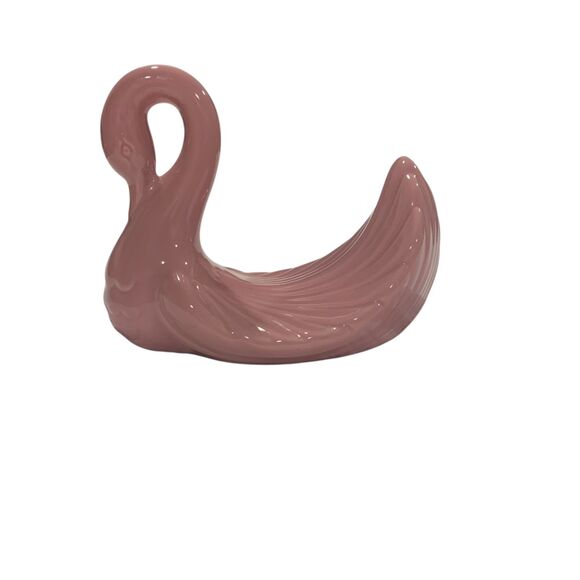 Vintage Andre Richard Ceramic Mauve Swan Soap Dish Towel Holder Trinket Dish 80s - Picture 4 of 9